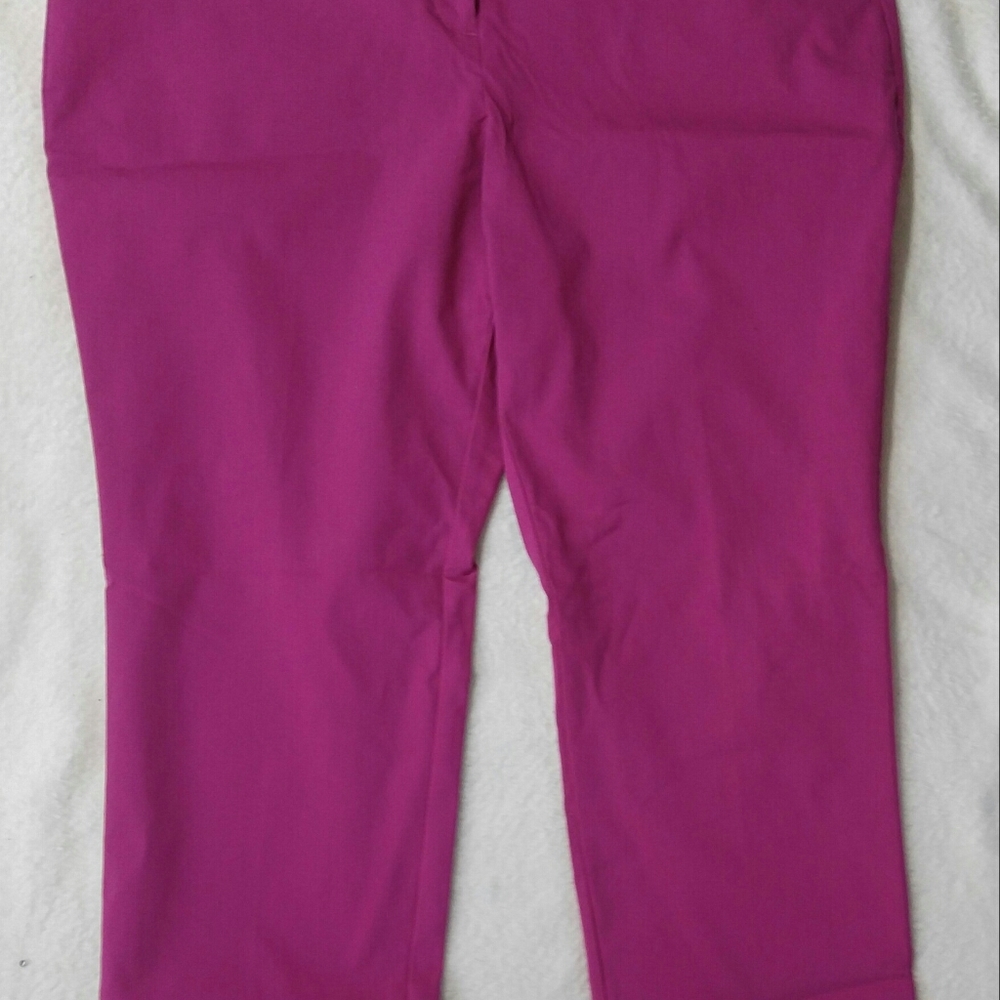 Worthington Petite Slim Fit Fuschia Casual Pants